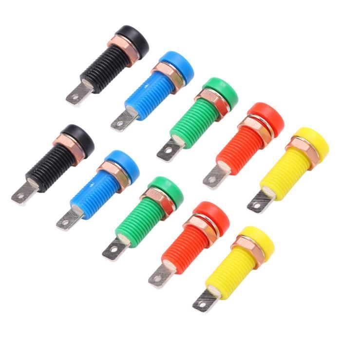 Lot De 10 Connecteurs Banane Mâles 4mm Dorés - Prises Banane Pour Câbles Audio/Test