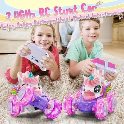 Voiture RC Licorne GirliGlee – 1/18 Tout Terrain – Vitesse 20 Km/h – LED Roses – Pour Fille De 5 à 14 Ans – 2 Batteries