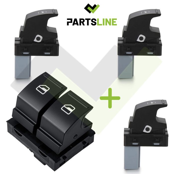 Kit Boutons Lève-Vitre Avant/Arrière Pour VW, SEAT - Réf. 7L6959855B3X1 - Neuf