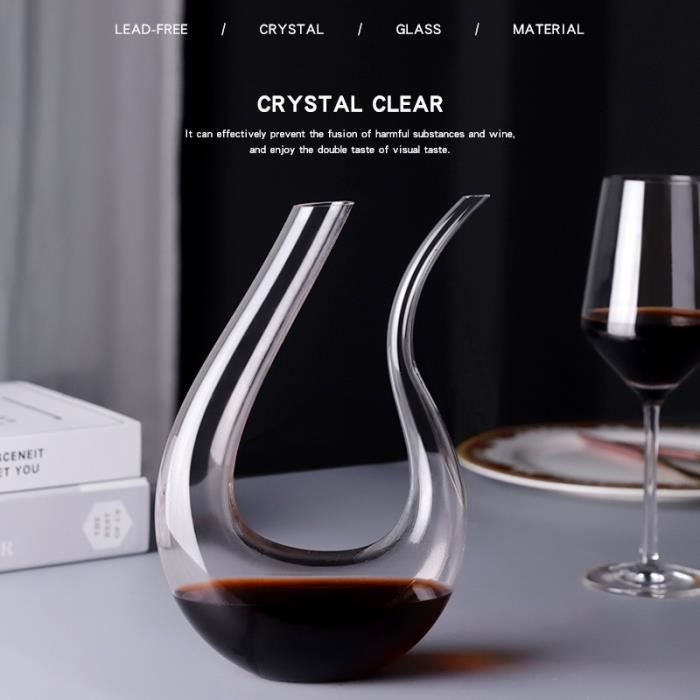 Carafe à Vin Avec Chambre De Refroidissement Intégrée - Décanteur Pour Saké, Vin Et Boissons Froides - Verre Transparent, Ergonomique