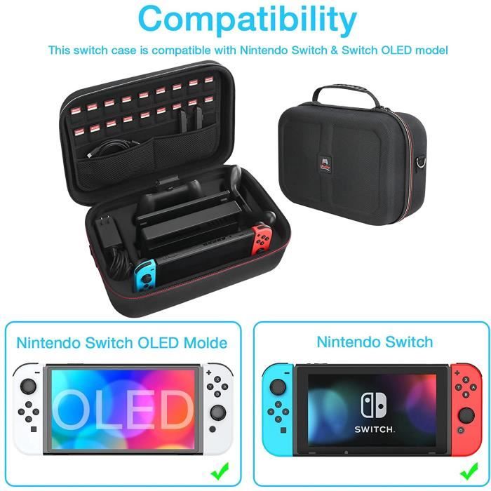 Etui pour Nintendo Switch Pochette avec 18 Emplacement pour Carte de Jeu Etui de Transport de Voyage a Coque Rigide Noir Cdiscount Informatique