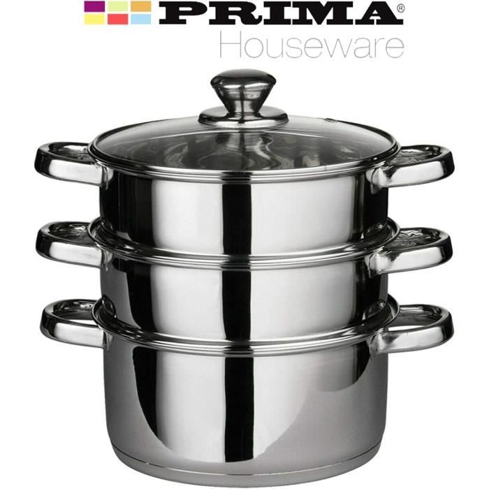 Cuiseur Vapeur Russell Hobbs Excellence 3 Niveaux | Acier Inoxydable Miroir | Compatible Induction
