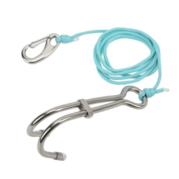 Crochet De Dérive Double Pour Plongée KICHOUSE – Acier Inoxydable 316, 13 Cm – Fixation Facile Sur Équipement