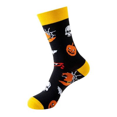 HOWAF 5 Paires Nouveauté Halloween Chaussettes Pour Accessoires D'Halloween Déguisement Fête Costumée, Momie Crâne Fantôme Citrouille Chaussettes En Coton Pour Femme Homme Cadeau De Halloween