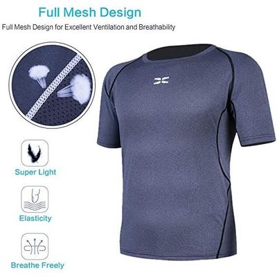 Shengwan Ensemble 2 Pièces Sport Homme - T-Shirt Compression + Legging Running Séchage Rapide