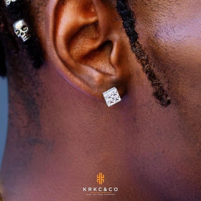Iced Out Clous D'Oreilles Pour Homme Garçon, Boucles D'Oreilles ..., حجم الصورة 700x700