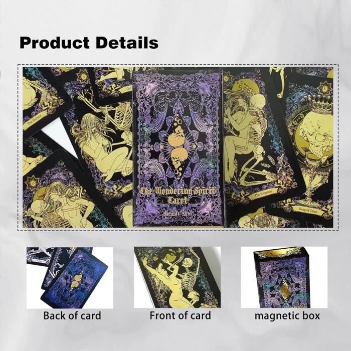 Jeu De Tarot YLME Pour Débutants – 78 Cartes PVC Imperméables Avec Livre D'Interprétation (Anglais) – Voyance Et Spiritualité