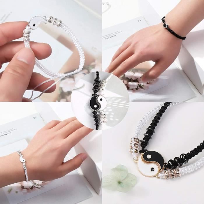 Lot De 3 Bracelets Tressés Soleil Lune étoile - Ajustables Pour Couple, Amis, Famille (femmes, Hommes, Enfants)