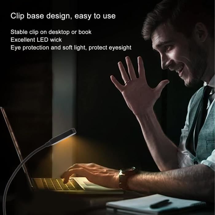 HautStore 9 LED Lampe de Lecture, Rechargeable Liseuse Lampe en 3 Mode  Luminosité,Pince Lampe Livre, Nior - Cdiscount Maison