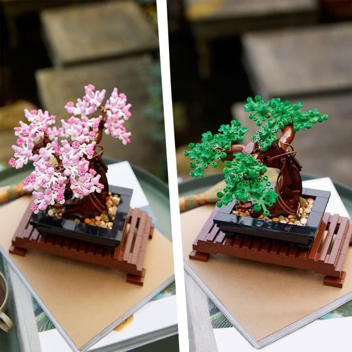Ensemble de construction d'arbre à bonsaï en fleurs de cerisier