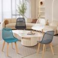 Chaise longue ALICIA-CHAISE - Lot de 4 chaises - Pieds en bois - Noir, blanc, bleu, gris foncé-3