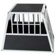 TECTAKE Cage de Transport pour Chien en Aluminium 66 cm x 90 cm x 695 cm - Noir-3
