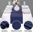 YF33475-Chemin de table banquet de mariage de satin Table Chaise Swags Jupettes salle à manger Décoration bleu foncé 10PCS-3