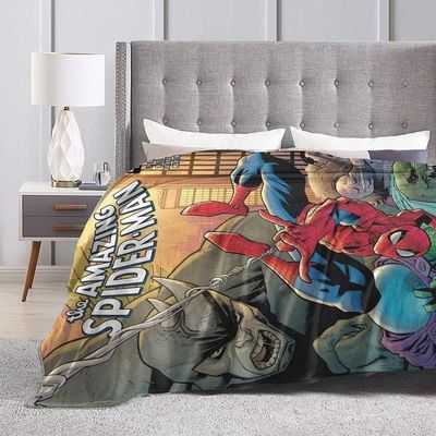 Couverture Polaire Spiderman 100x140cm - Super Douce - 100% Polyester - Pour Enfant - Cadeau Chambre Garçon