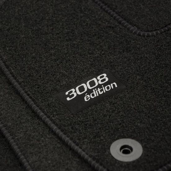 Tapis de sol sur mesure - tissu noir - convient pour Peugeot 3008 2008-2016