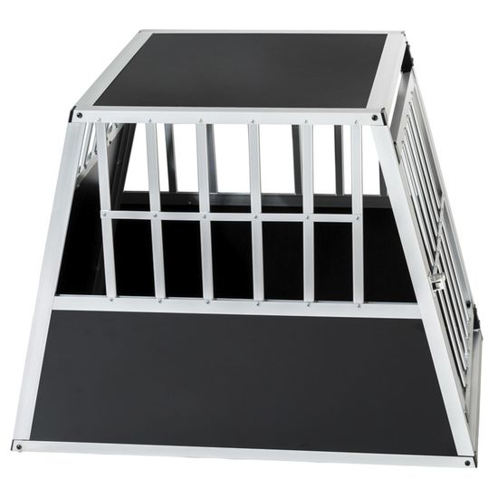 TecTake XXL Cage box caisse trapézoïdal de transport voyage pour chien mobile aluminium 