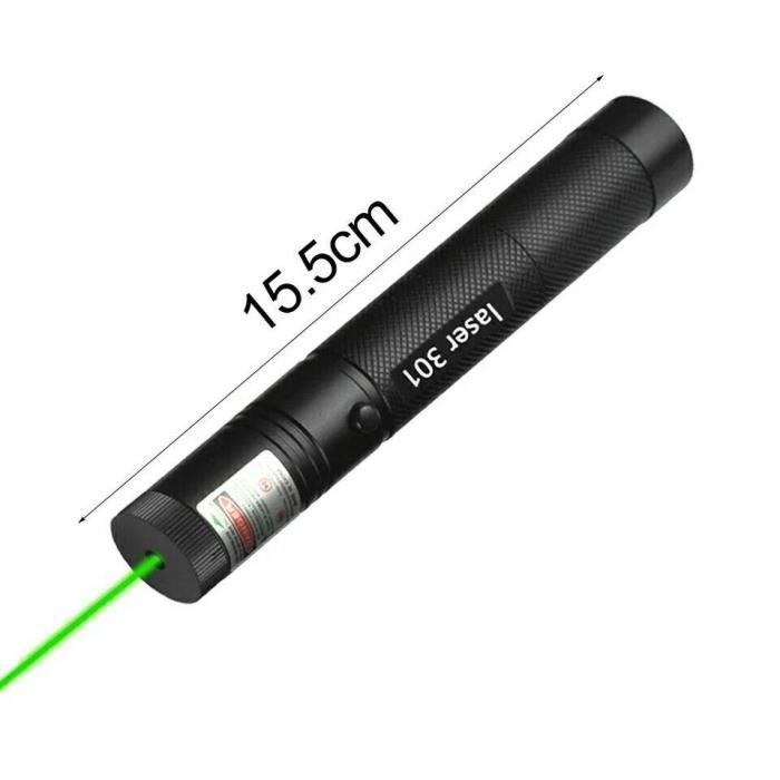Pointeur laser 301 pro vert ultra puissant 1mw 532 + pile18650