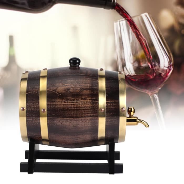 HEN--récipient à vin Tonneau de Vin, 3L Rétro rayé Vin Noir Brandy Whisky  Tonneau Chêne Rouge Seau à Vin articles glacons - La cave Cdiscount