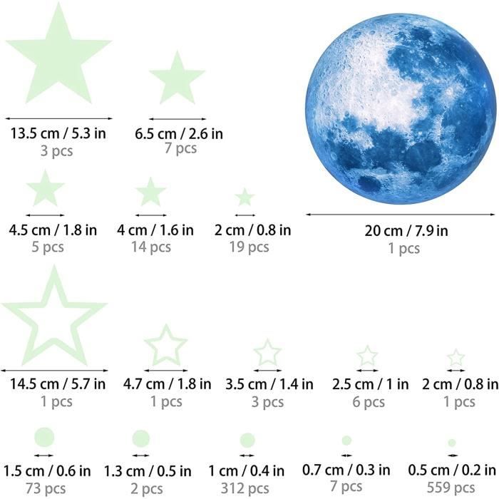 Autocollant Phosphorescent Rond 67mm - Lumineux La Nuit - PVC Adhésif - Neuf