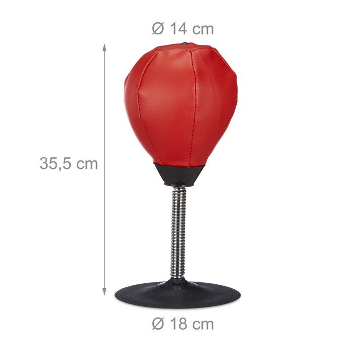 JIEBWCHA Sac De Frappe De Bureau Avec Ventouses – Boule De Stress Amusante En PU, Ressort En Alliage, Hauteur 40cm