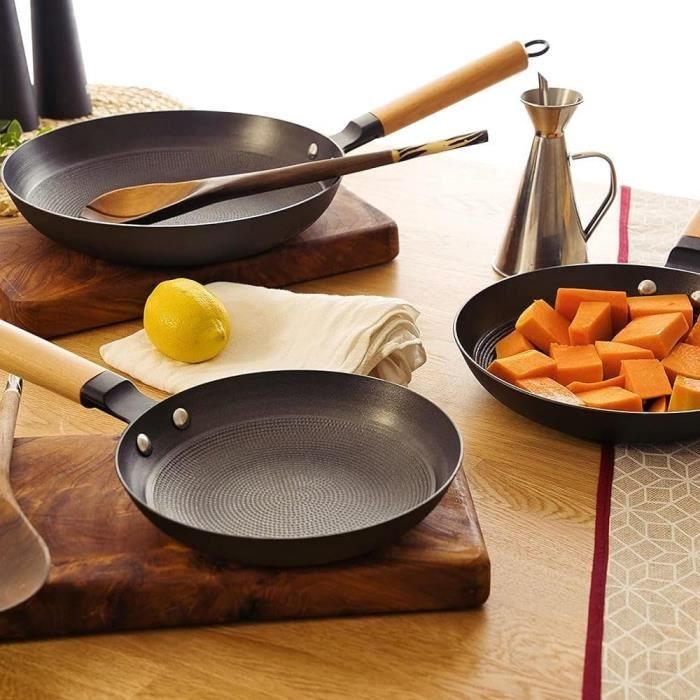 Poêle À Frire En Fonte Naturelle 20Cm Sans Pfoa Et Sans Ptfe, Manche Amovible, Antiadhésive