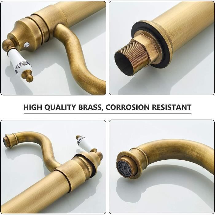 Robinet De Lavabo HOGART Bec Haut - Mitigeur Monocommande Pivotant 360° Pour Salle De Bain