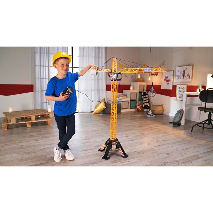 Méga Grue Filoguidée 120 Cm – Rotation 350°, Crochet Mobile, Engin De Chantier Géant Télécommandé Avec Carte Tigre, Dès 3 Ans