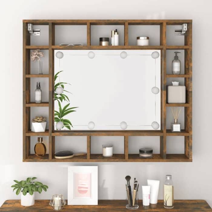 Armoire Salle De Bain Avec Miroir VidaXL - Meuble Rangement Mural Blanc Brillant Moderne