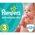 Pampers couches active baby dry Taille 3 - 1 paquet de 124 couches-0