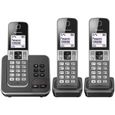 Téléphone sans fil trio PANASONIC KXTGD323FRG avec répondeur et blocage d'appels - Argent-0