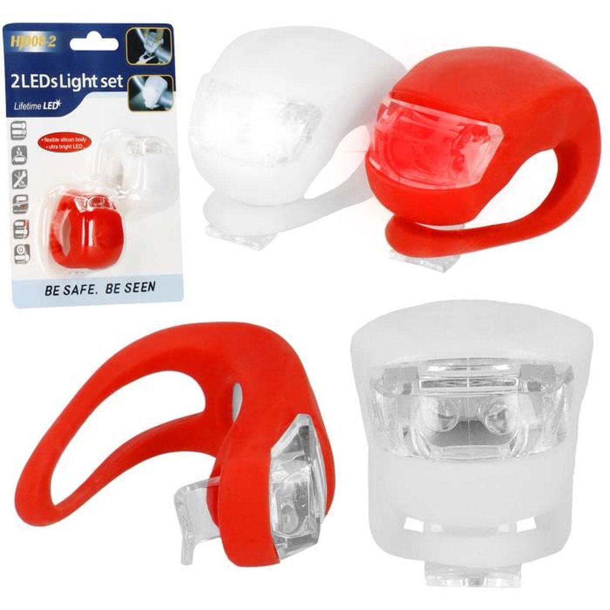 Kit Lumière Vélo Avant/Arrière Rechargeable USB - 300 Lumens, 3 Modes, Étanche IPX6