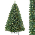 VANKEL Sapin de Noël Artificiel 180CM avec Guirlande LED et Support Métallique, 900 Branches PVC Décoration de Fête Vert
