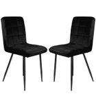 ERROLVES®2 Chaises,Siège Moderne-(Noir)-Surface en velours + pieds en métal