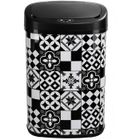 Poubelle de cuisine automatique - MAJESTIC - KITCHEN MOVE - 58 L - Carreau de ciment Noir - Inox avec cerclage