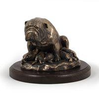 Figurine de chien en bois - ART-DOG - English Bulldog II, 13xØ17,5 cm