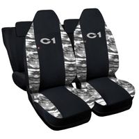 Lupex Shop Housses de siège auto compatibles pour C1 Noir Camouflage Gris