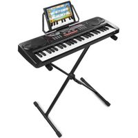 MAX KB8 - Piano numérique pour débutant avec stand, clavier électronique 49 touches avec fonction d’enregistrement