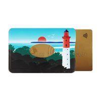 Porte-carte rigide (1 carte) blindé Color Pop® anti-piratage - Collection Aquitaine - PVC imprimé - 6 x 9,1 cm - Fabrication