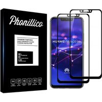 Verre Trempe pour Huawei MATE 20 LITE [Pack 2] Film Transparent Intégral Bord Noir Vitre Protection Ecran Phonillico®