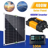 Kit Panneau Solaire avec Onduleur  Panneau Solaire 400 W et onduleur 4000W,Contrôleur 100A Kit Complet de Panneaux solaires