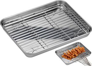 Grilles Refroidissement Gâteau Lot De 2 - Acier Inoxydable 40x25cm - Pour Cuisine