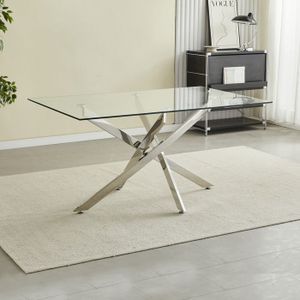 Table salle à manger en verre extensible