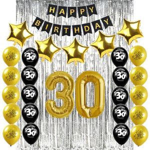Deco Anniversaire Noir Et Or 30 Ans Achat Vente Pas Cher