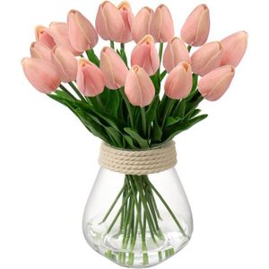 FLEUR ARTIFICIELLE 10Pcs Fleurs Artificielles Tulipes - Fausses Fleurs - Décoration d'intérieur - Rose