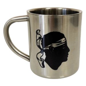 Tasse Isotherme Corse En Inox Double Paroi - 200 Ml - Fabriquée En France - CBKREATION
