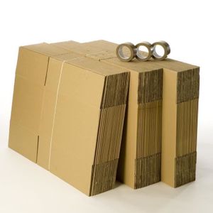 Lot de Cartons pour Déménagements 50X33X25 cm solide (10) : :  Fournitures de bureau