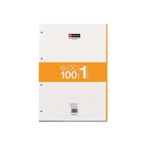 BLOC NOTE Miquelrius Orange Notebook pad refill A4 100 feuilles - 200 pages petits carreaux 4 trous