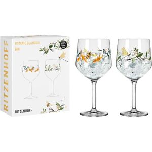 GIN 3791002 Verre À Gin 700 Ml - Set De 2 - Série Botanic Glamour N° 1-2 Pièces Avec Papierwelten - Made In Germany[u756]