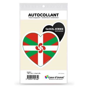 STICKERS - STRASS Sticker autocollant Coeur J'aime le Pays Basque - 
