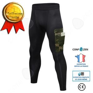 COLLANT DE RUNNING CONFO® Pantalons de sport pour hommes - Noir - Fitness - Respirant - Camouflage PRO training running